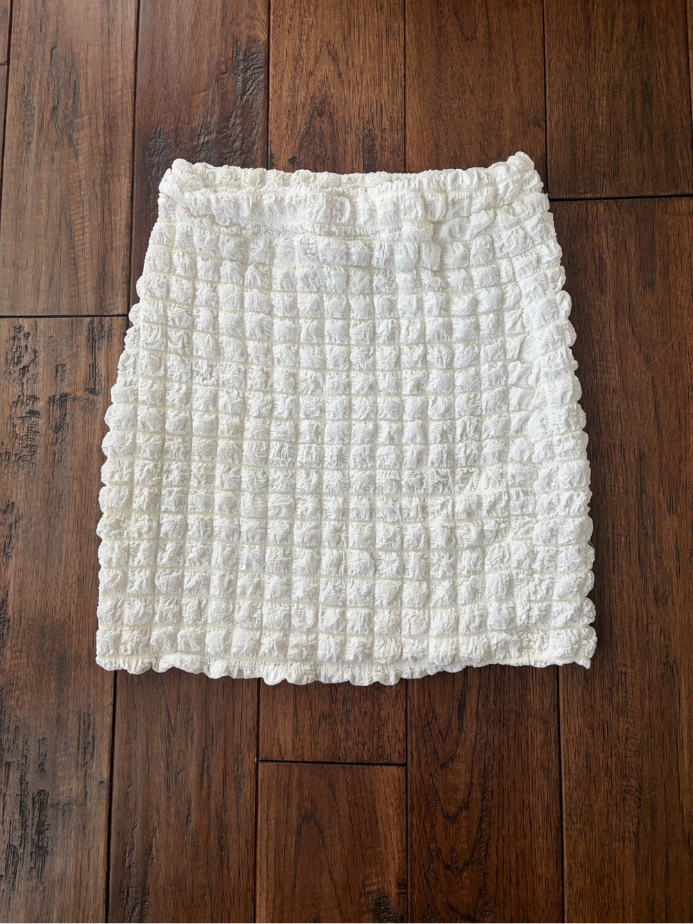 Jasmine White Textured Pencil Skirt